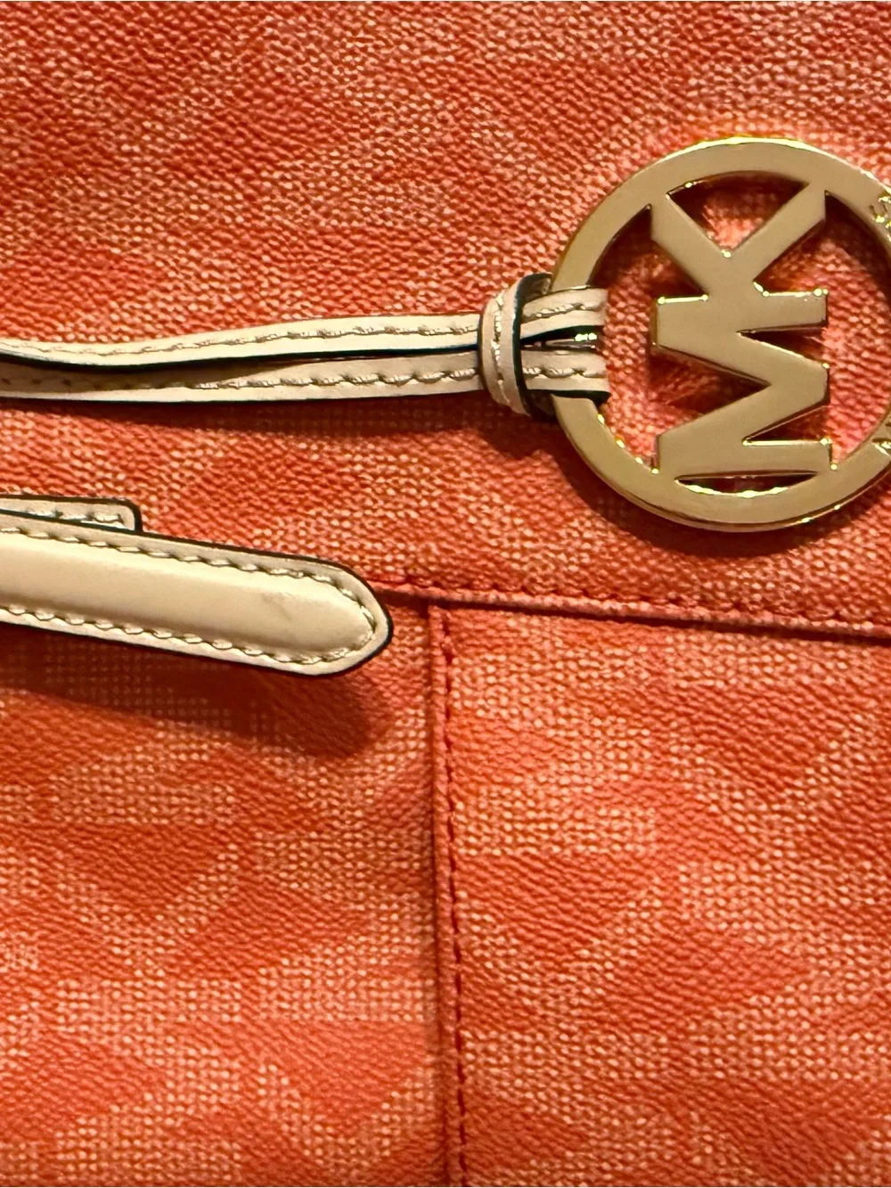 Michael Kors Signature Orange Tote with Matching Wallet